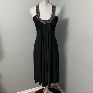 JS Boutique black A-line midi Cocktail dress womens size 4 wedding guest